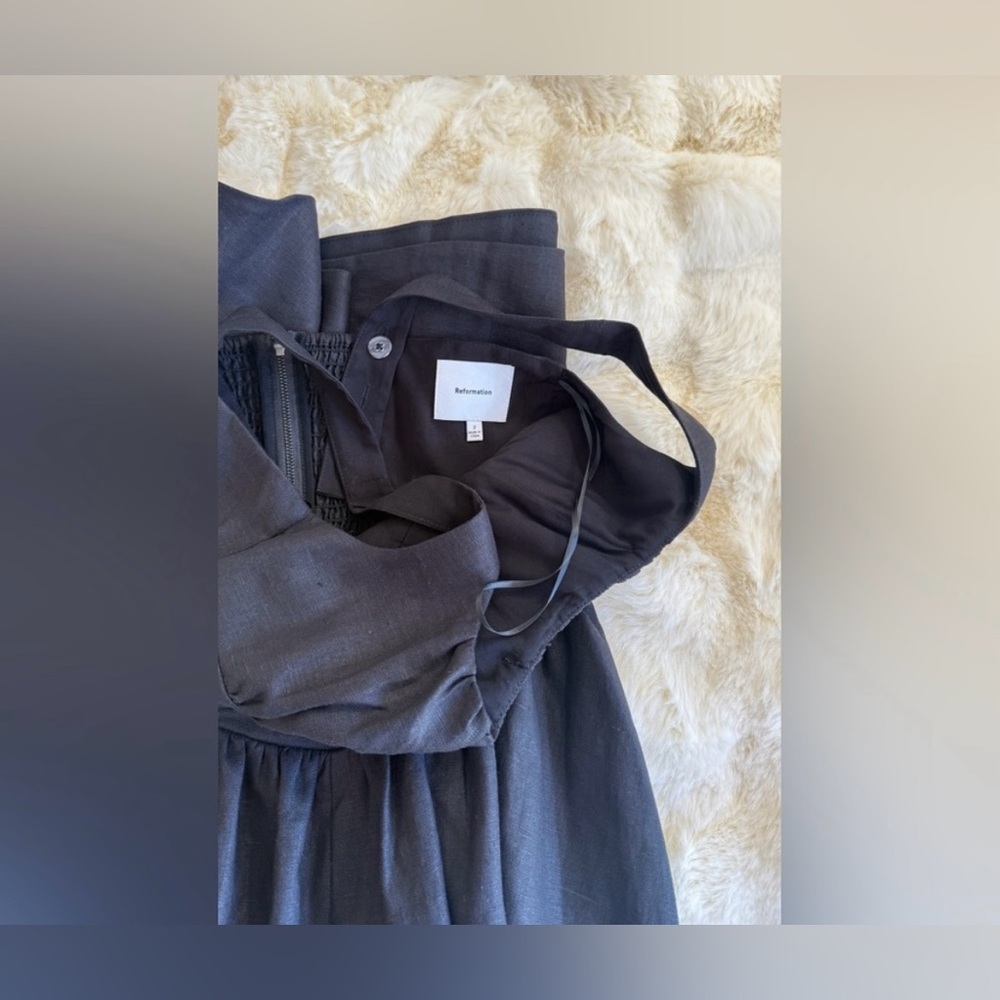 Reformation Balia Linen Dress in Black. Brand new without tags,  never worn. - Picture 13 of 13
